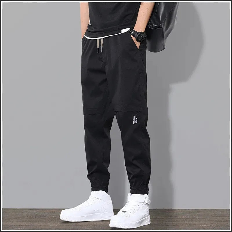 Casual Loose-Fit Men's Long Pants Trendy Sweatpants Thin Spring 9-Point Bunded Feet Pants Summer Workwear