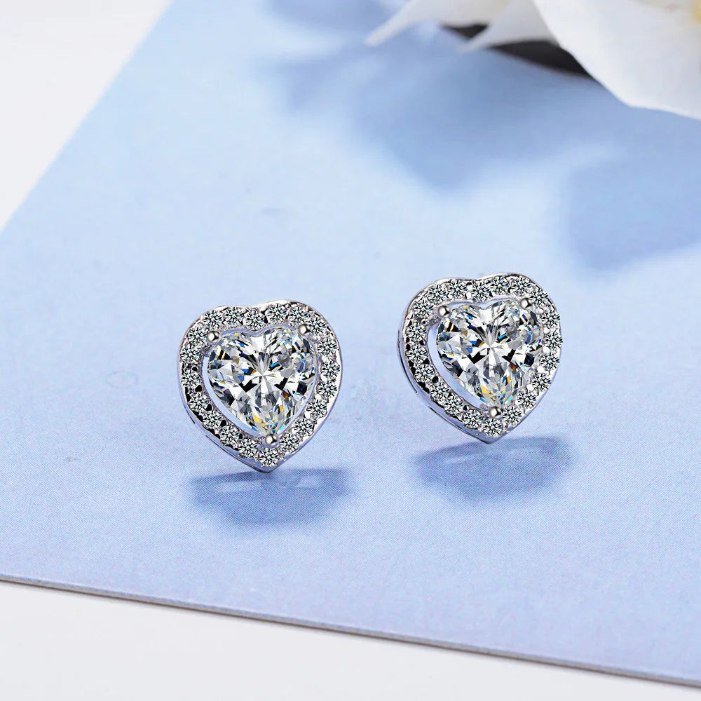 925 Sterling Silver Star Stud Earrings AAA Zircon High Quality For Women Earring Wedding Fashion Jewellery Accessories  Party Gift