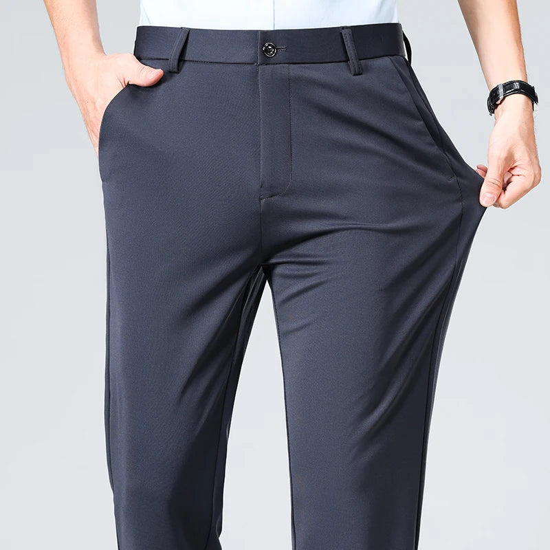 Thin Fashion Business Casual Suit Pants Long Pants Men's Elastic Straight Sleeve Formal Pants