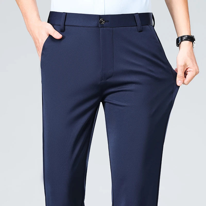 Thin Fashion Business Casual Suit Pants Long Pants Men's Elastic Straight Sleeve Formal Pants