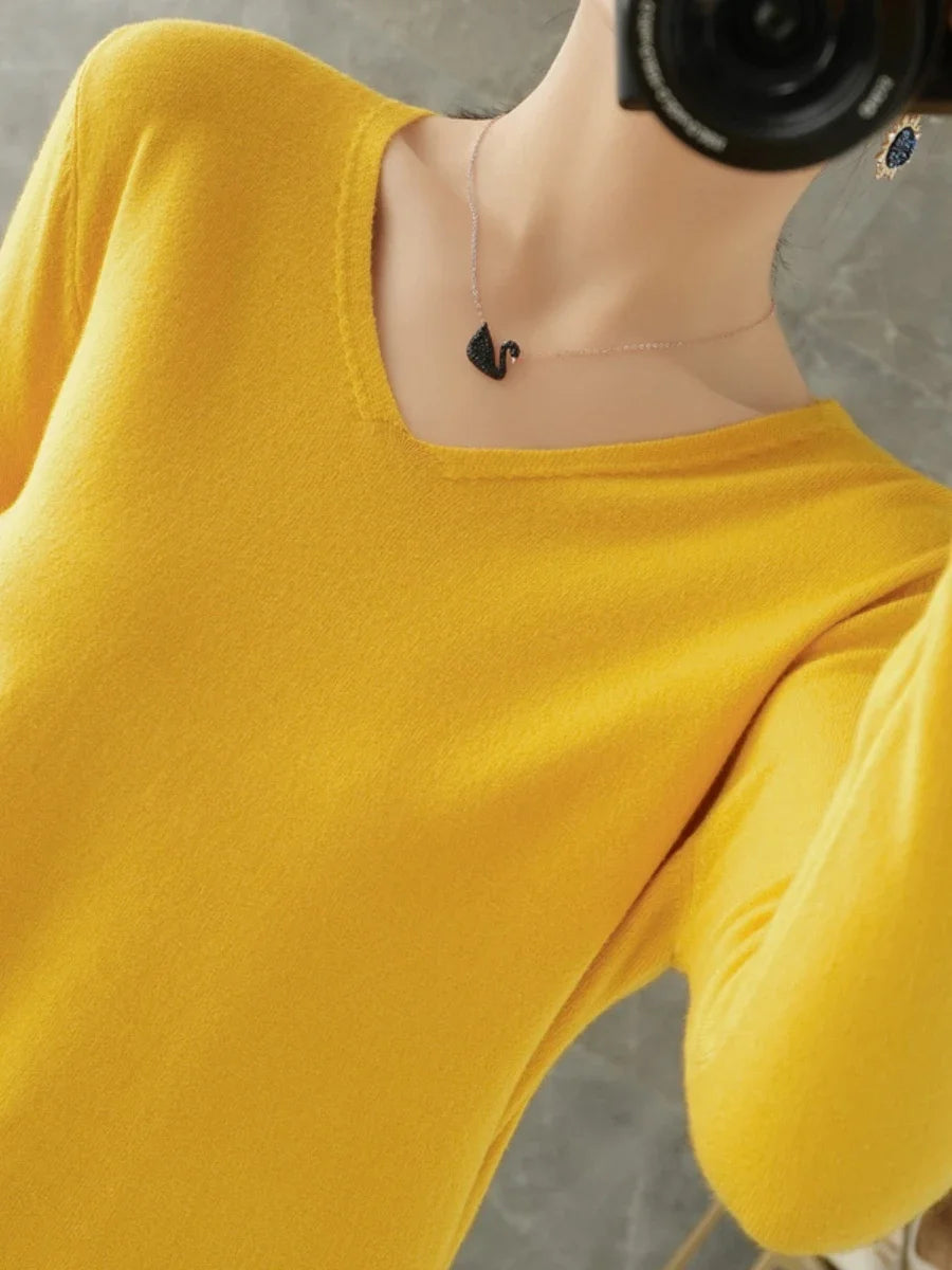 Womens Sweaters Spring Autumn V-neck Knitted Pullovers Loose Bottoming Shirt Cashmere Fashion Jumper