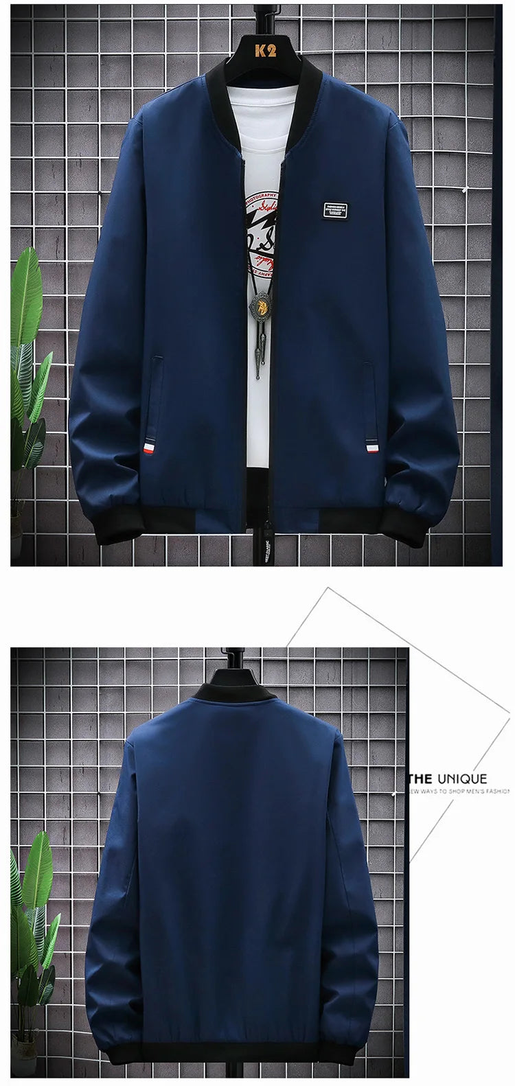 Men's Lightweight Windbreaker Spring Autumn Jacket Coat Men's Windproof Outdoor Casual Stylish Zipper Pocket Jacket