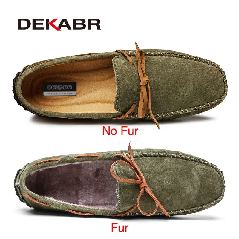 Casual Men Genuine Leather Shoes Summer Breathable Green Men's Loafers Leather Shoes Sapato Masculino Zapatos Hombre