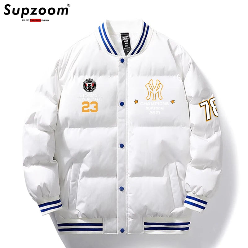 New Arrival Parka Thick Casual Regular Quilted Male Popular Clothes Patchwork Baseball Coat Short Winter Jacket Men