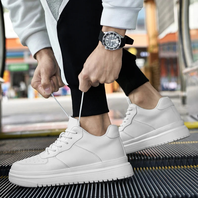 Luxury mens elevator shoes height increase invisible 6 8cm heighten increasing sports sneakers elevate taller lift leather shoes