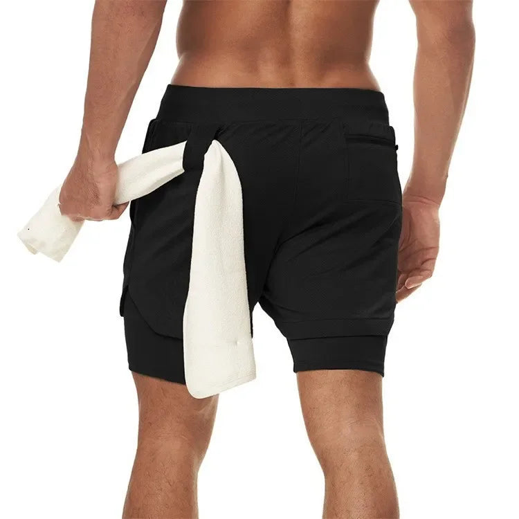 Running Shorts Men Gym Sports Shorts 2 In 1 Quick Dry Workout Training Gym Fitness Jogging Short Pants Summer Men Shorts