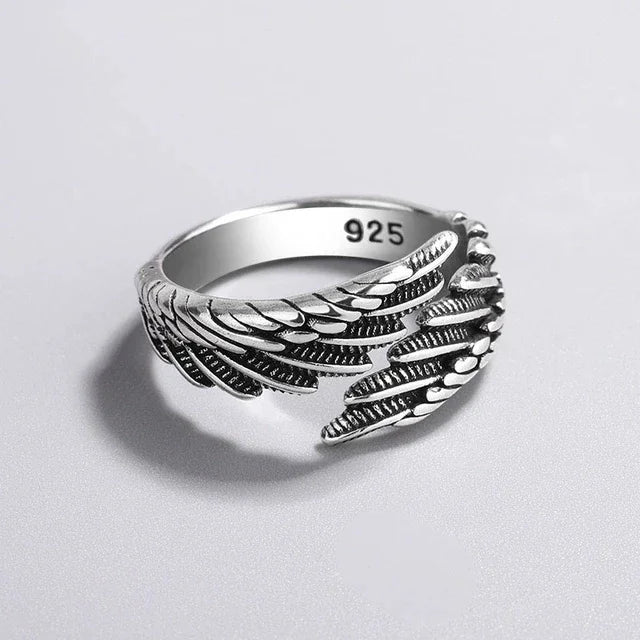 925 Sterling Rings for Women Fashion Geometric Handmade Irregular Strip Ring Party