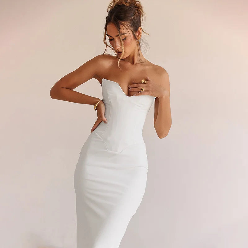 Tube Sleeveless Midi Dress