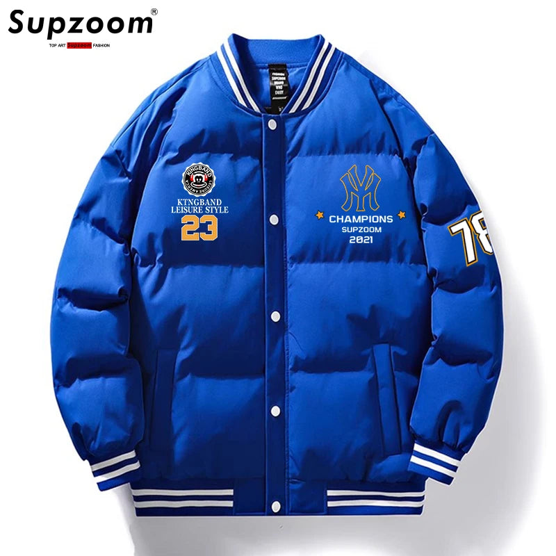 New Arrival Parka Thick Casual Regular Quilted Male Popular Clothes Patchwork Baseball Coat Short Winter Jacket Men