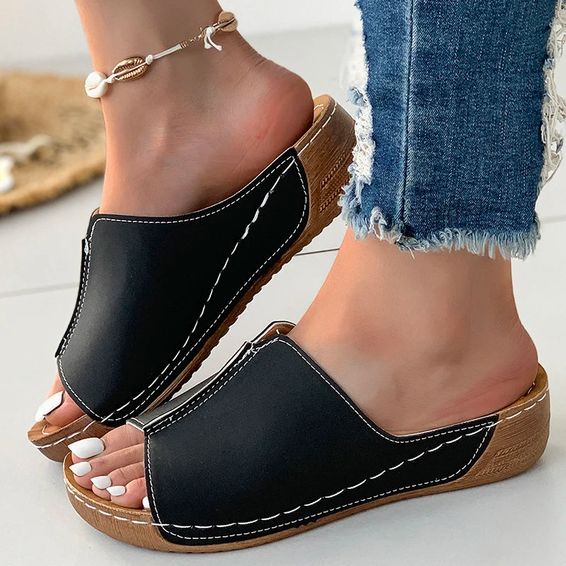 Women's Shoes Sandals Party Walking Shoes Slip On Sandals Ladies Wedge Shoes Woman Casual Female Footwear Slippers Woman