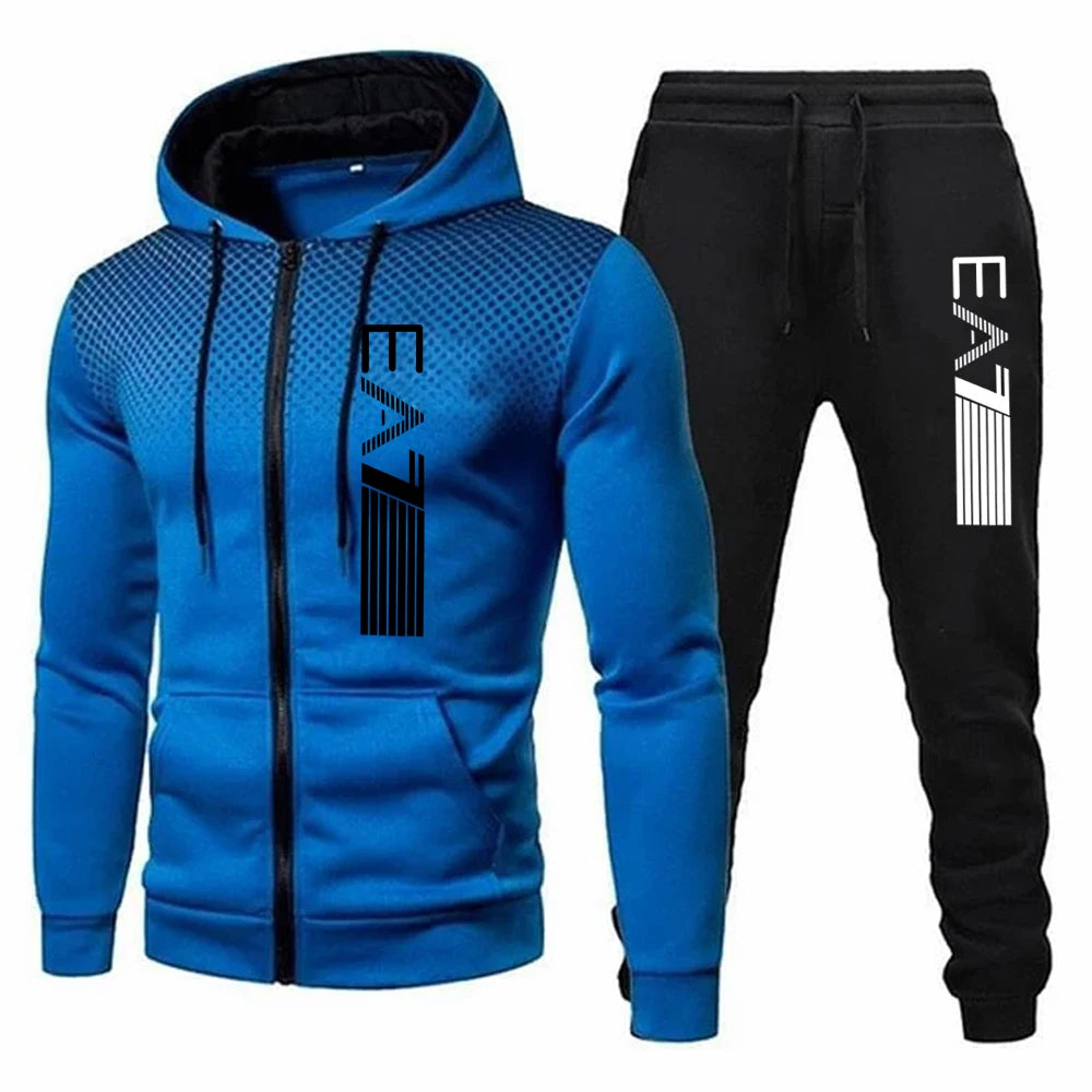 Men's Suit Two-Piece Tracksuit Casual Sports Jacket+Trousers Harajuku Sports Suit Autumn Winter Hoodie Sportswear