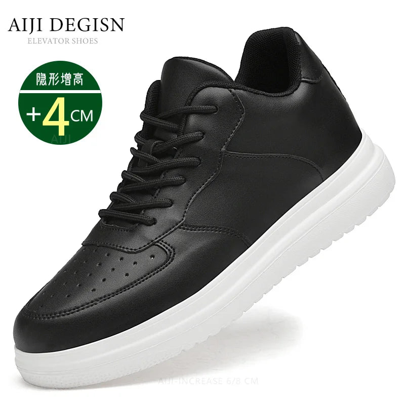 Luxury mens elevator shoes height increase invisible 6 8cm heighten increasing sports sneakers elevate taller lift leather shoes