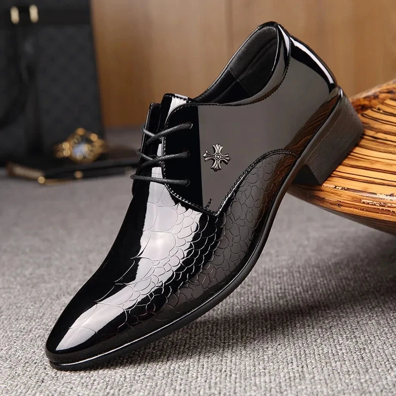 Men's Leather Shoes - Black Soft Leather