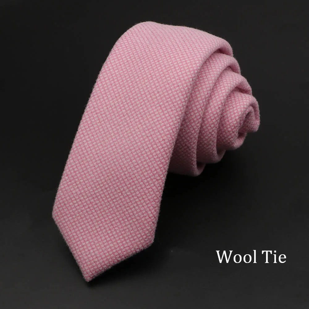 Solid Cotton Handmade Wool Ties Men Necktie Striped Narrow Collar Slim Cashmere Casual Tie Accessories