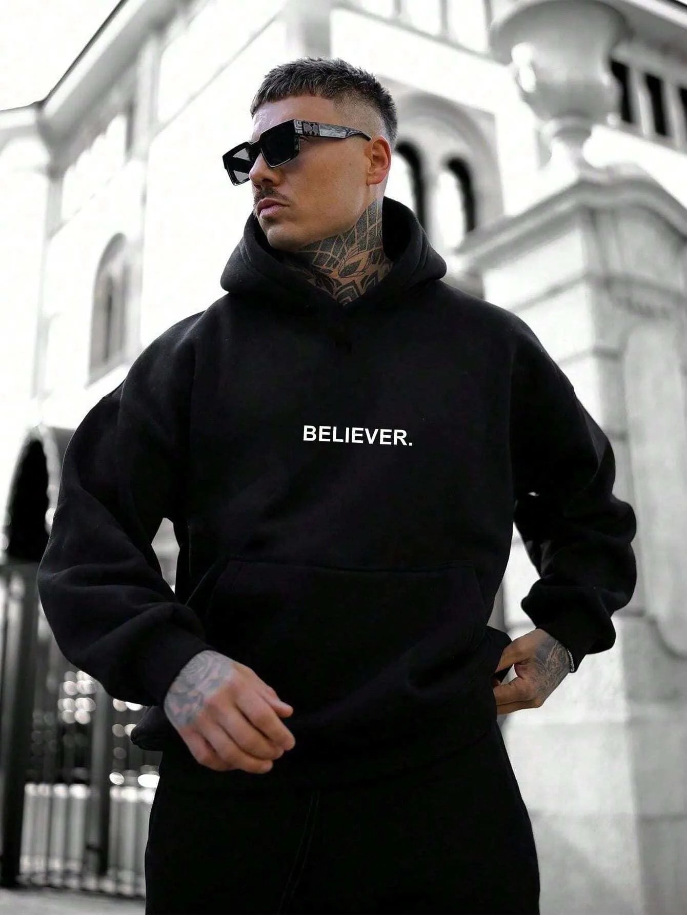 Hoodie Believer Letter Print Men's Sport Casual Sweatshirts Hoodie Women Fashion Oversized Cotton Hoodies