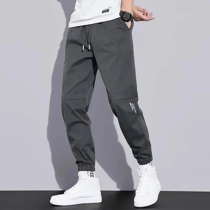 Casual Loose-Fit Men's Long Pants Trendy Sweatpants Thin Spring 9-Point Bunded Feet Pants Summer Workwear