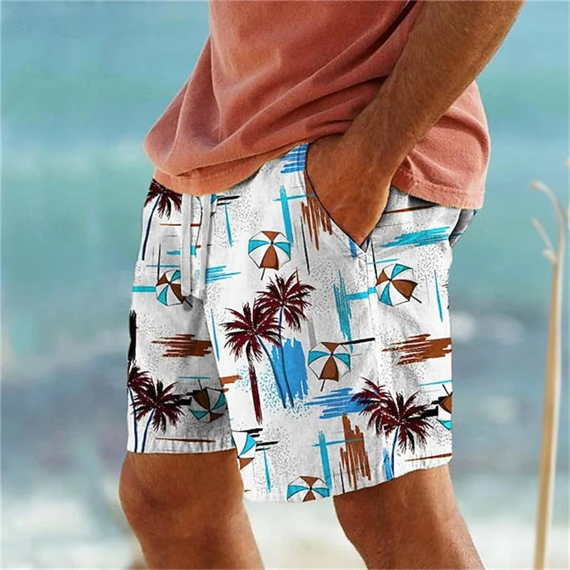 New Fashion Men Women Short Pants Palm Tree 3d Print Summer Hawaiian Beach Shorts Swimwear Oversized Casual Ice Male