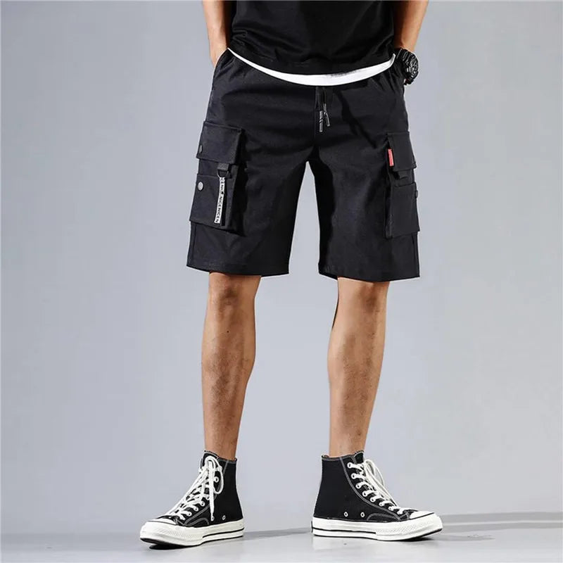 Cargo Shorts Summer Male Lounge Short Pants Multi Pockets Male Casual Straight Shorts Work Shorts Streetwear Sweatpants