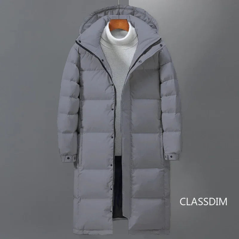 New Winter Men Long Puffer Jackets Hooded Casual Duck Down Coats Quality Male Outdoor Windproof Warm Winter Parkas Mens Clothing