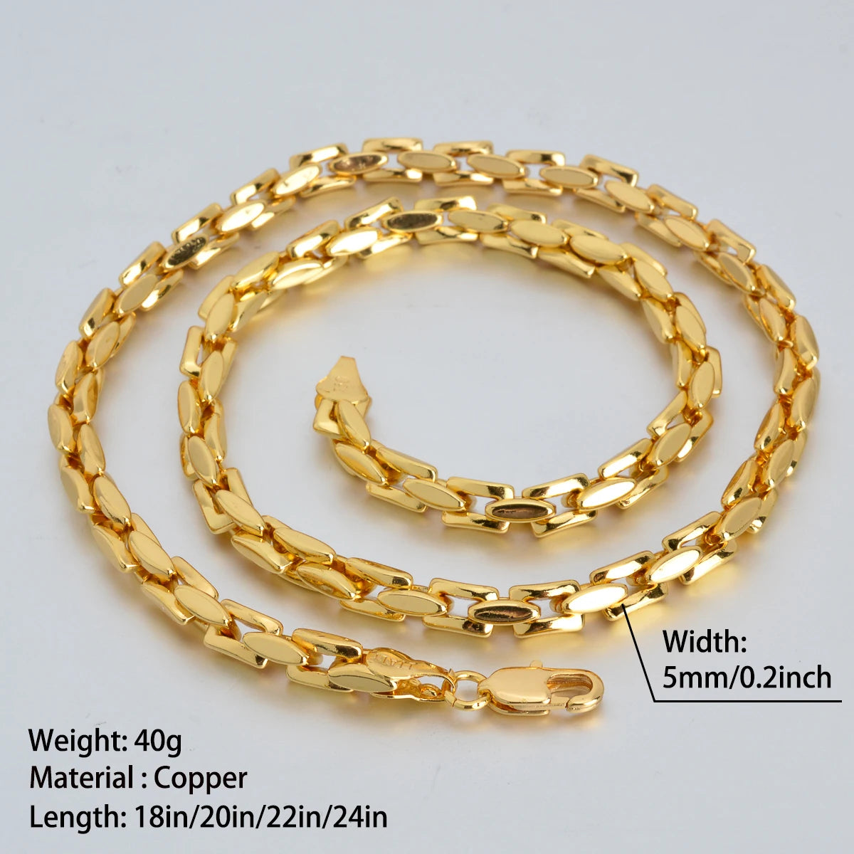 Hip hop Punk Curb Cuban Link Chain Necklace for Women Men Statement Italian 18K Gold Color Choker Trendy Daily or Wedding Party Gift