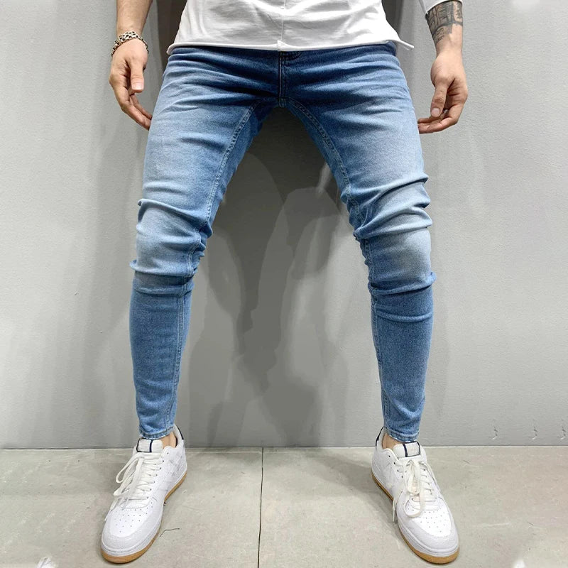 Men's Stretchy SKinny Jeans Solid Color Slim Fit Casual Pants Fashion Mens Designer Clothes Streetwear Denim Trousers