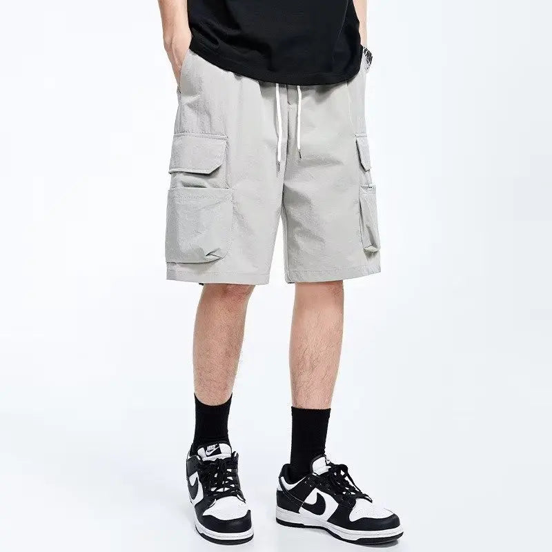 Overalls short men's summer style baggy straight cropped pants