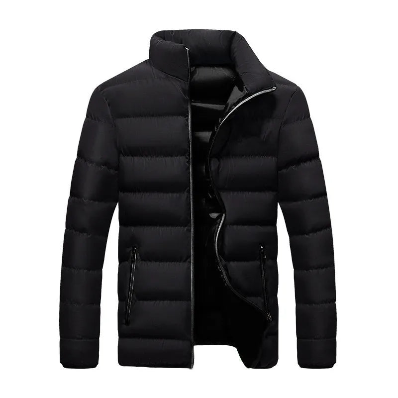 New Winter jacket Long sleeve cotton-padded zipper men's stand-up collar