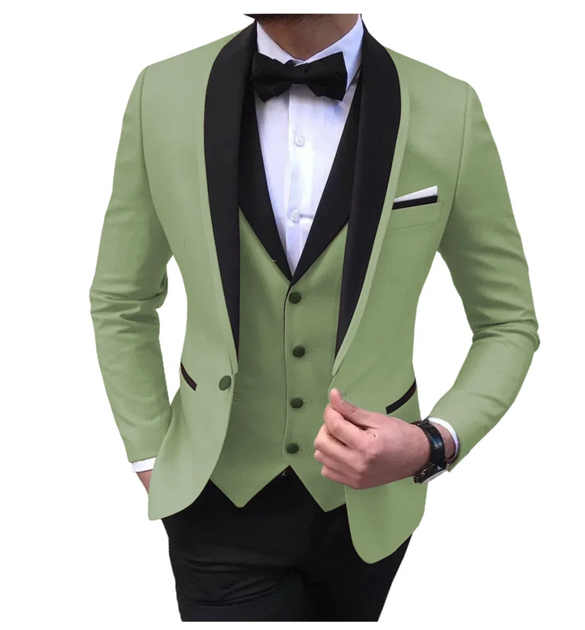 Mens Suits Men 3 Piece Tuxedos (Blazer+Vest+Pant)