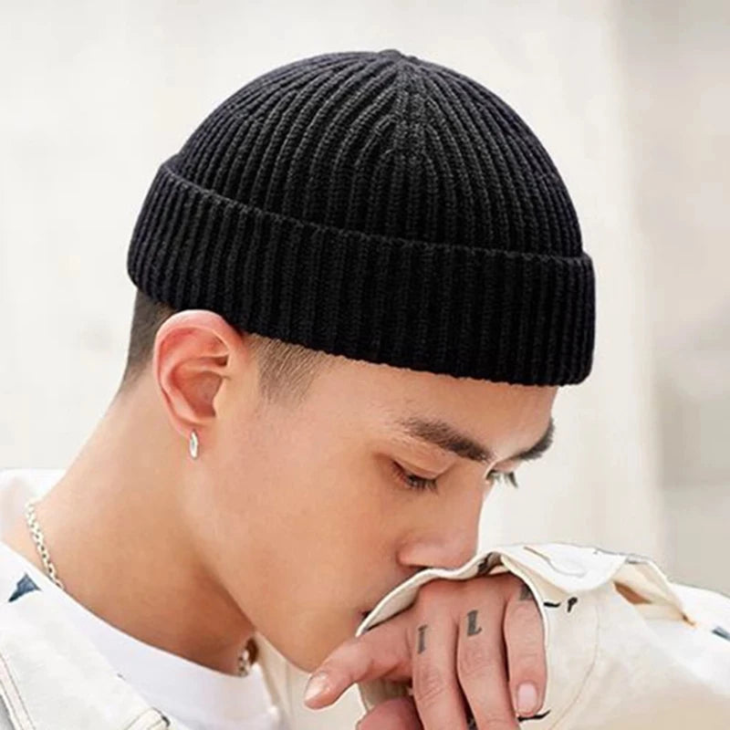 Rimiut Knitted Hat Unisex Caps Wool Fashion Simple Warm Skullies Beanies Solid Autumn Winter Beanie Cap Trendy Style