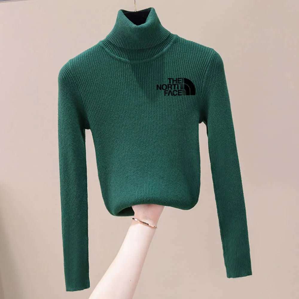 Warm Thick Autumn Winter Women Sweater Pullover Basic Ribbed Sweaters Cotton Tops Knitted Solid Turtleneck