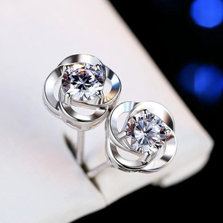 925 Sterling Silver Star Stud Earrings AAA Zircon High Quality For Women Earring Wedding Fashion Jewellery Accessories  Party Gift