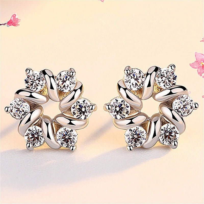 925 Sterling Silver Star Stud Earrings AAA Zircon High Quality For Women Earring Wedding Fashion Jewellery Accessories  Party Gift