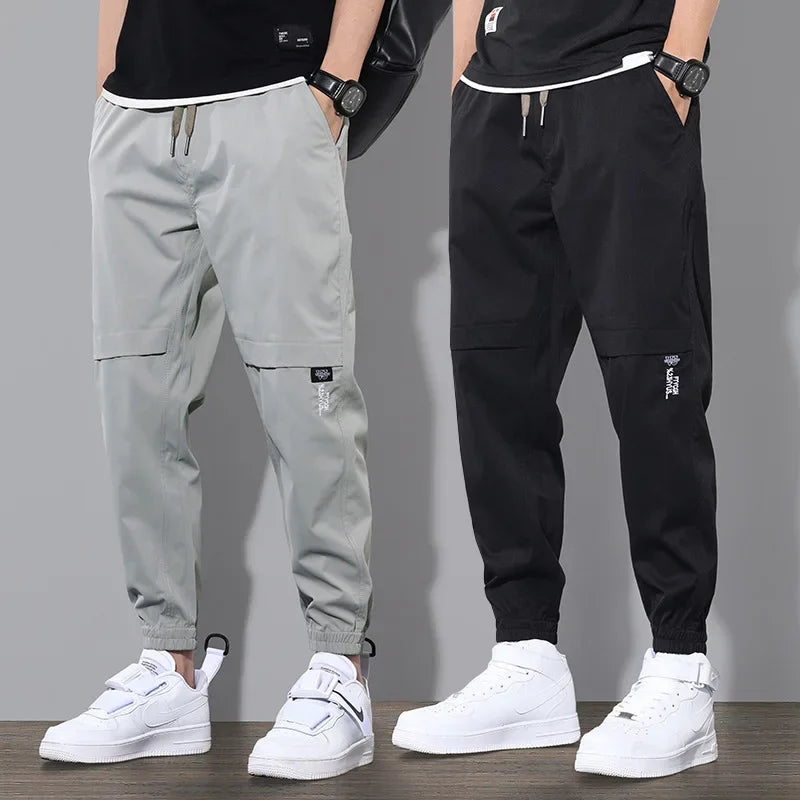 Casual Loose-Fit Men's Long Pants Trendy Sweatpants Thin Spring 9-Point Bunded Feet Pants Summer Workwear