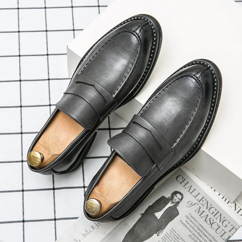 New Men Loafers Formal Leather Shoes