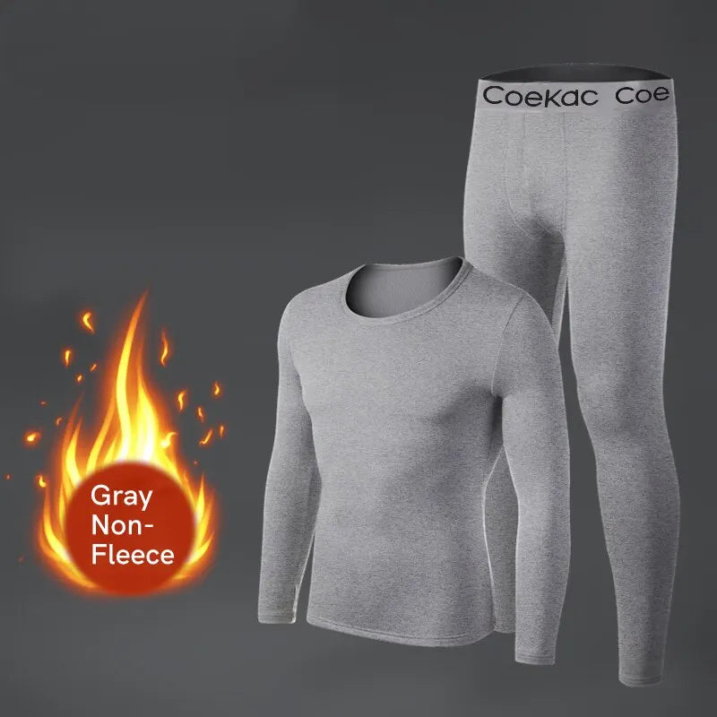 Thermal Innerwear for Men Long Johns With Fleece Lined Set Cold Weather Winter Top Bottom