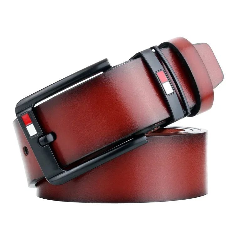 Belt for Men Famous Luxury Brand Design PU Leather Classical Alloy Pins Buckle Waist Belts Punk for Jeans Leisure Waistband