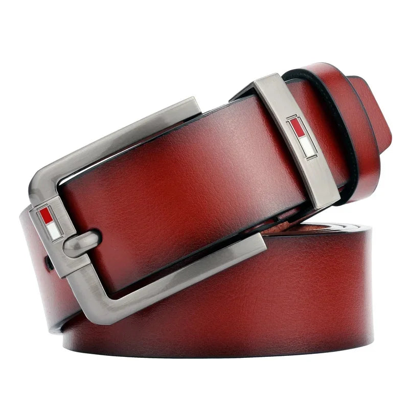 Belt for Men Famous Luxury Brand Design PU Leather Classical Alloy Pins Buckle Waist Belts Punk for Jeans Leisure Waistband