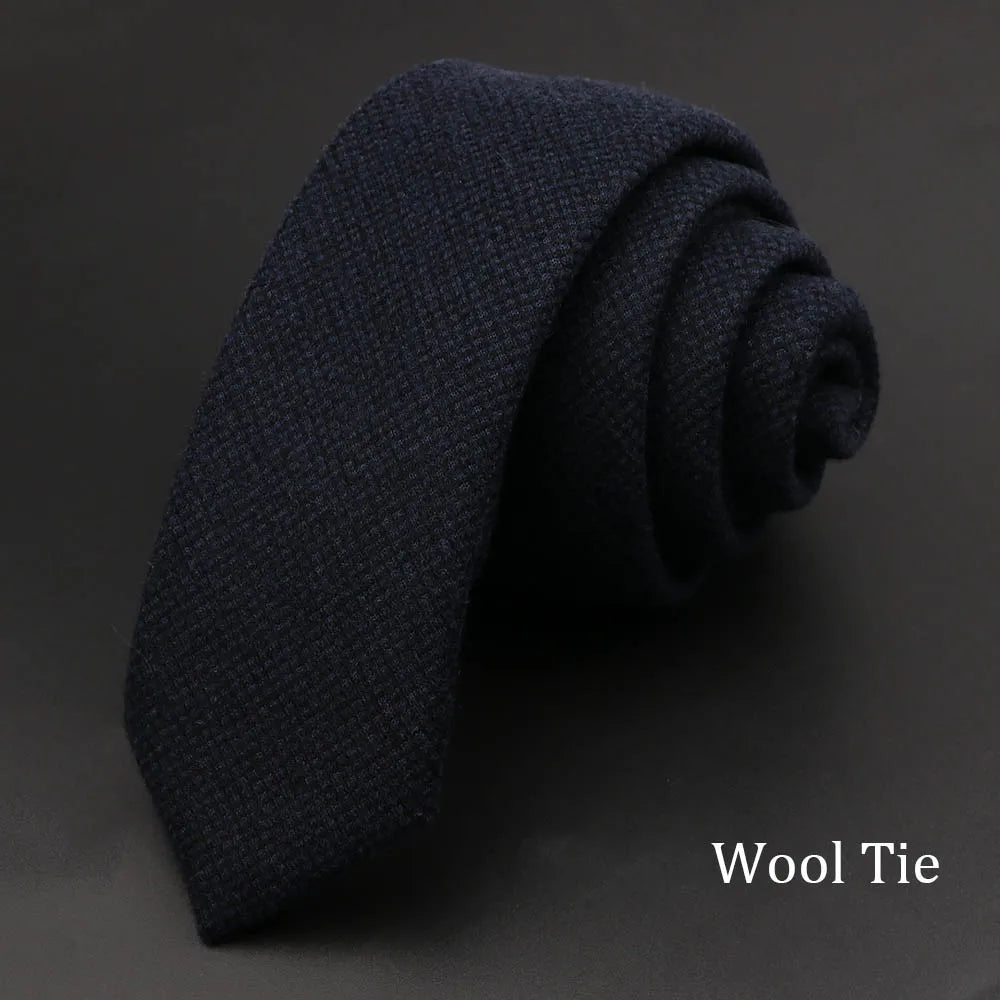 Solid Cotton Handmade Wool Ties Men Necktie Striped Narrow Collar Slim Cashmere Casual Tie Accessories