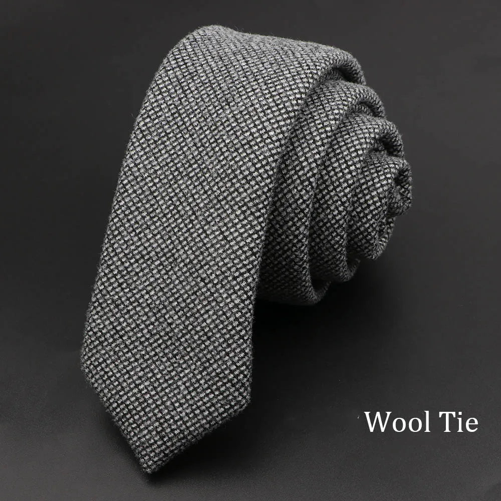 Solid Cotton Handmade Wool Ties Men Necktie Striped Narrow Collar Slim Cashmere Casual Tie Accessories