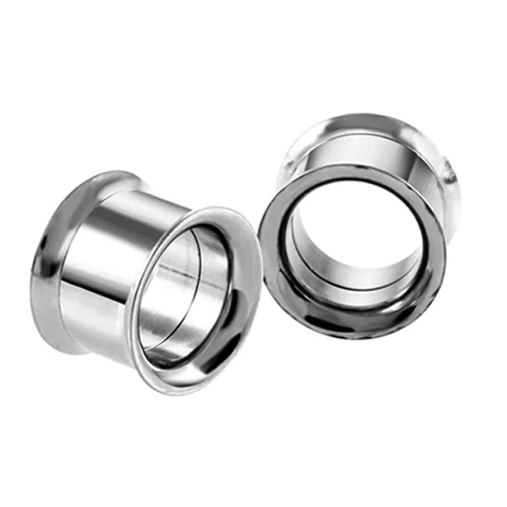 Punk Stainless Steel Mix Sizes Internal Threaded Ear Plugs Tunnels Earring Gauges Hollow Piercings