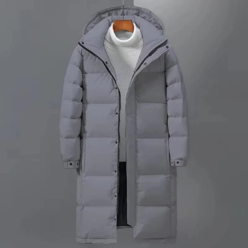 New Winter Men Long Puffer Jackets Hooded Casual Duck Down Coats Quality Male Outdoor Windproof Warm Winter Parkas Mens Clothing