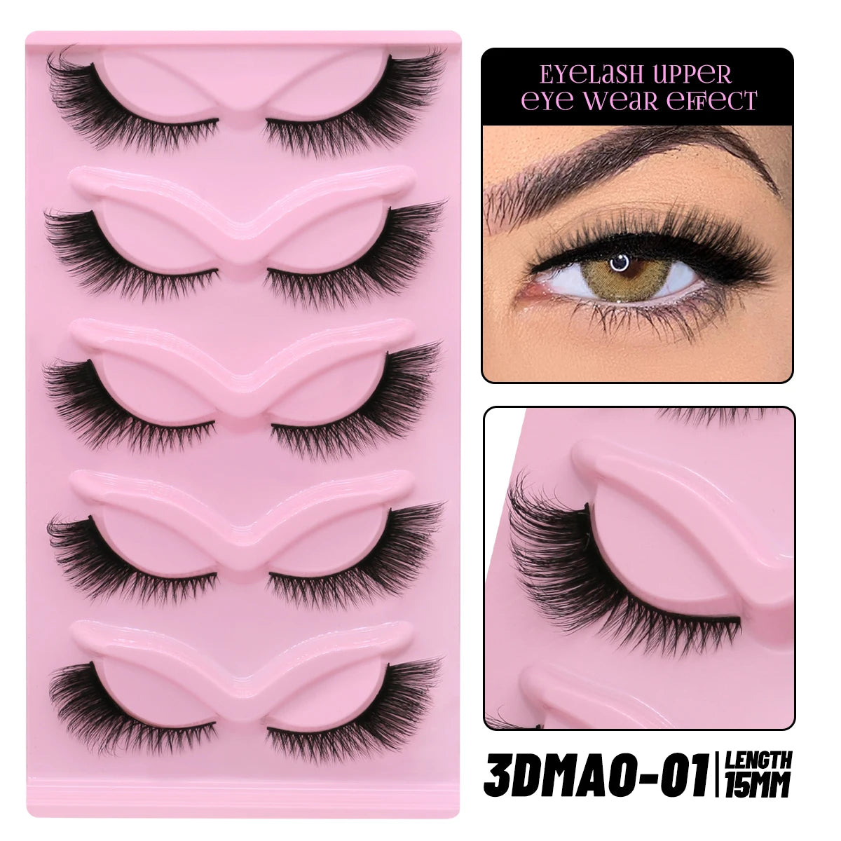 Cat Eye Lashes Natural long Clear Band Lashes Winged End Eye Elongated Eyelashes Faux Mink Eyelashes Makeup