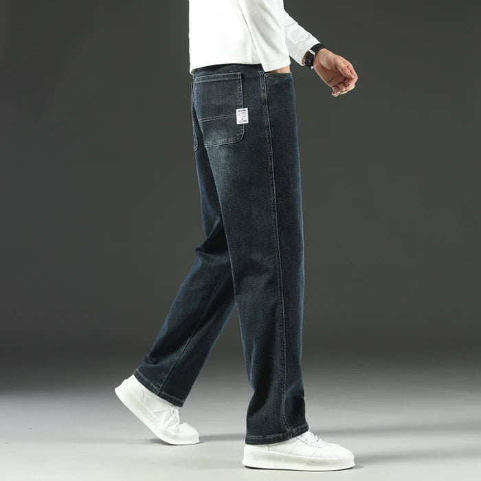 Y2K  Autumn and Winter Baggy  Jeans Men's Autumn and Winter Loose Straight Wide-leg Business Trousers Mens Clothing