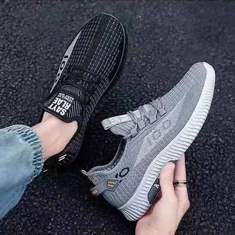 Men's shoes Casual sports shoes Breathable flying woven top shoes trend all-match running shoes men's shoes