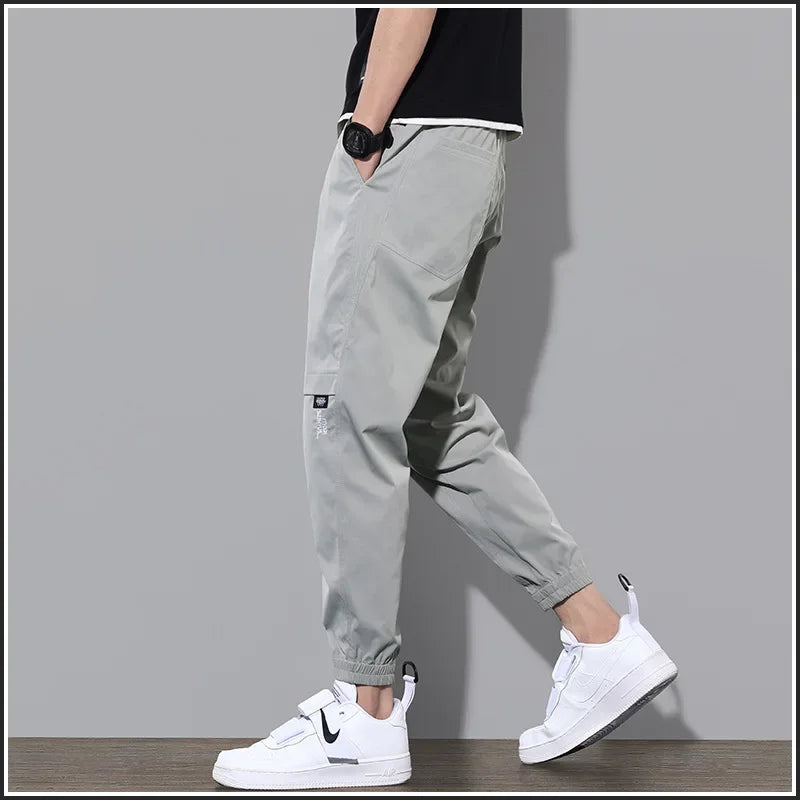 Casual Loose-Fit Men's Long Pants Trendy Sweatpants Thin Spring 9-Point Bunded Feet Pants Summer Workwear