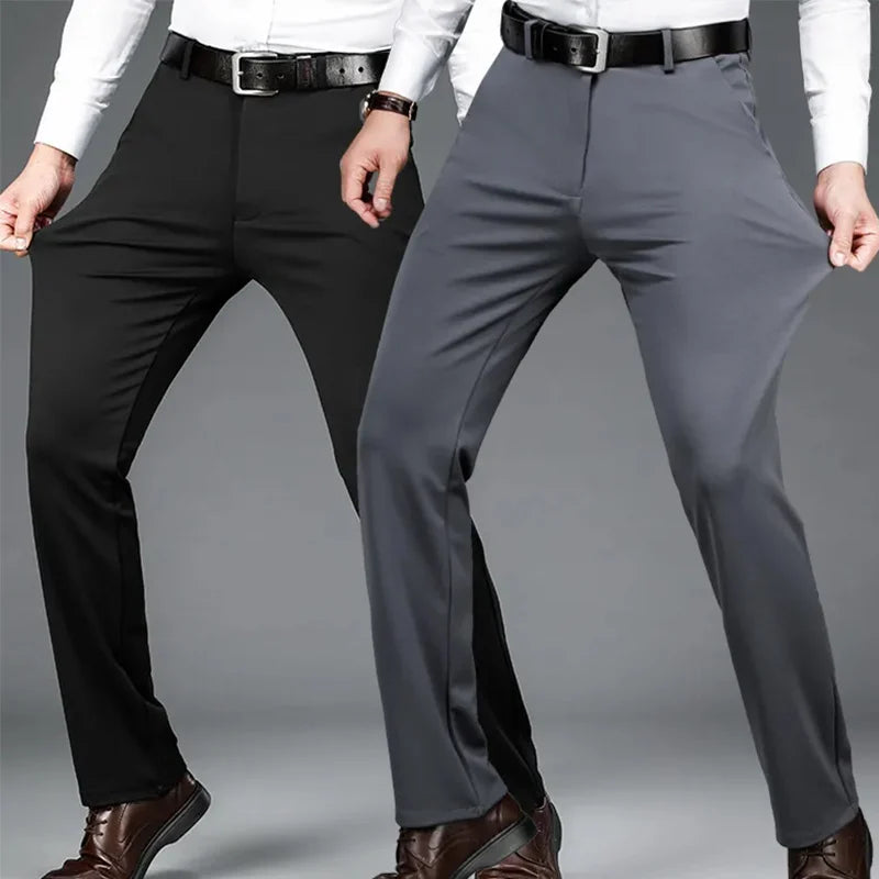 Thin Fashion Business Casual Suit Pants Long Pants Men's Elastic Straight Sleeve Formal Pants