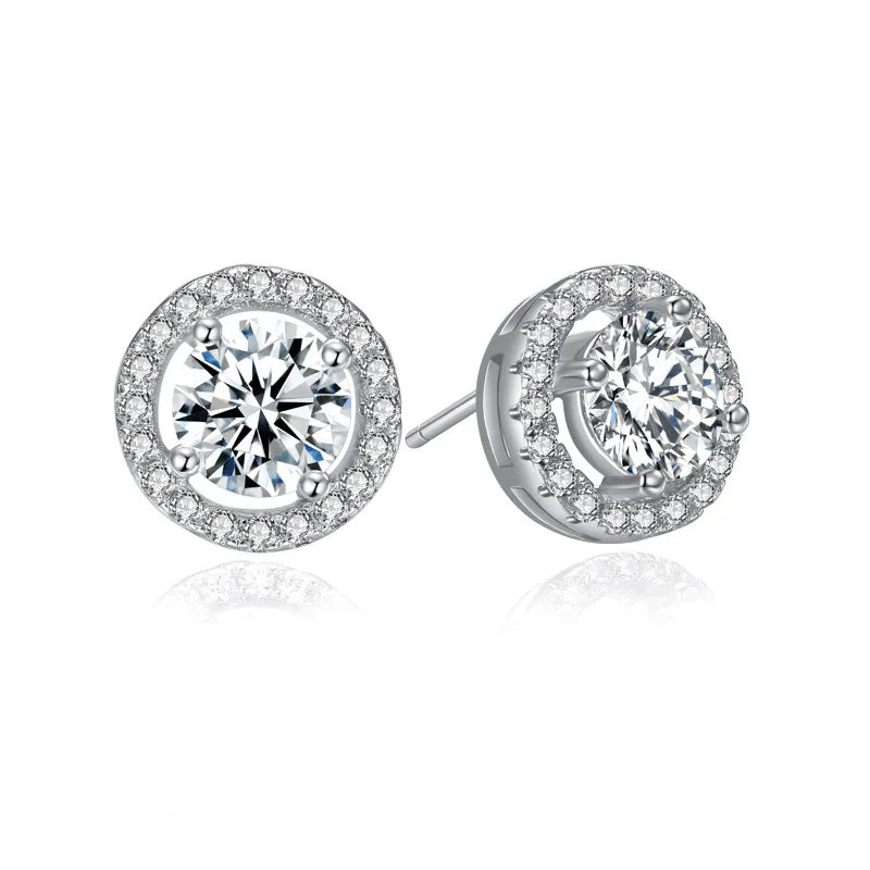 925 Sterling Silver Star Stud Earrings AAA Zircon High Quality For Women Earring Wedding Fashion Jewellery Accessories  Party Gift