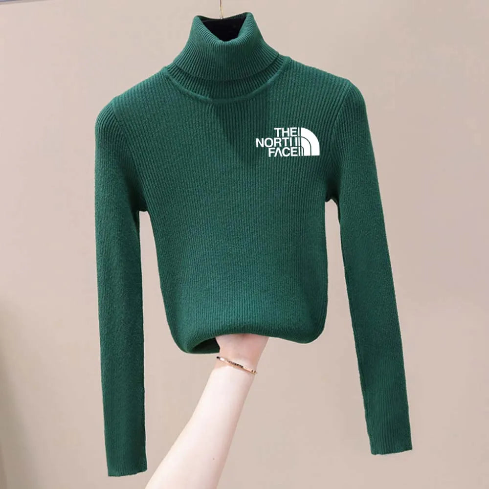 Warm Thick Autumn Winter Women Sweater Pullover Basic Ribbed Sweaters Cotton Tops Knitted Solid Turtleneck