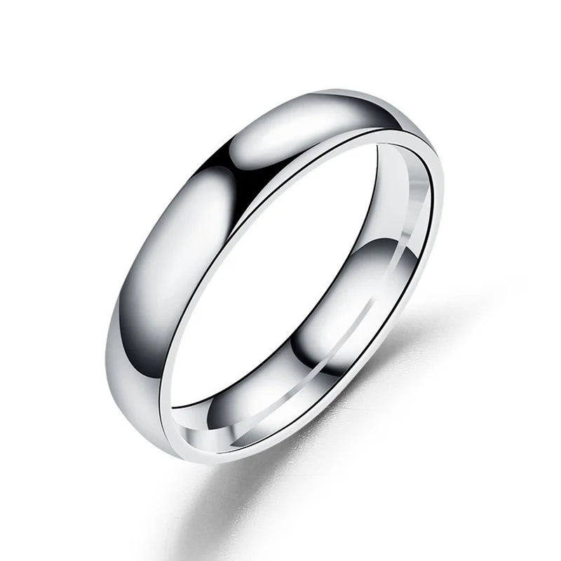 Simple 6mm Titanium Ring Women Men Prevent Allergy High Polished Wedding Rings Stainless Steel Couple Finger Jewellery