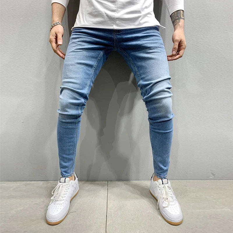 Men's Stretchy SKinny Jeans Solid Color Slim Fit Casual Pants Fashion Mens Designer Clothes Streetwear Denim Trousers